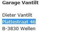 Garage Vantilt BV à Alken